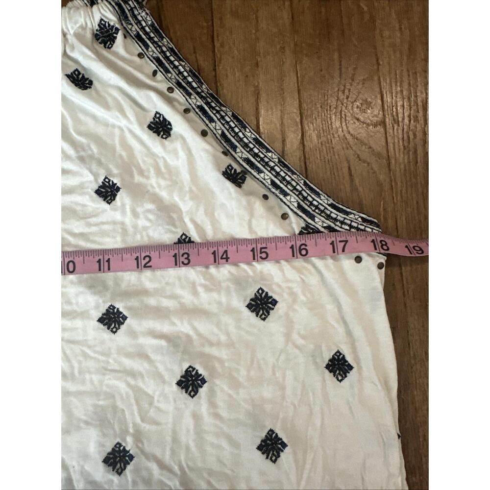 Anthropologie Kiana Embroidered Halter Top Womens Small Ivory Black Aztec Boho - Picture 5 of 9